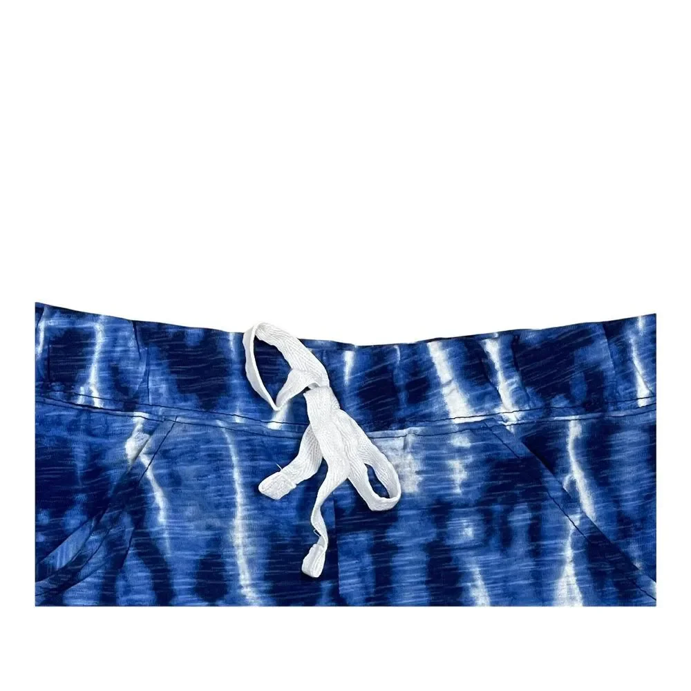 Justice Active Girls Shorts Size 10 Blue Tie Dye Drawstring Athletic 2.5